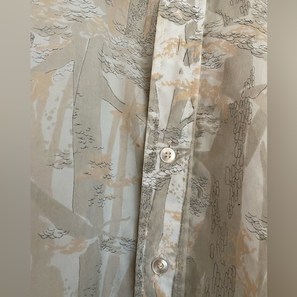 SOLD | Vintage Light Forest Print Long-Collar Button Down Shirt - Picture 6 of 7